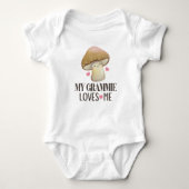 Grammie houdt van me Grandchild paddenstoel Romper (Voorkant)