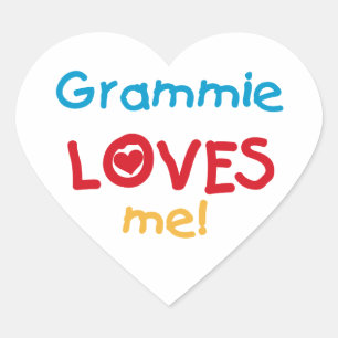 Grammie Loves Me T-shirts en geschenken Hart Sticker