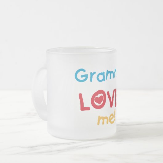 Grammie Loves Me T-shirts en geschenken Matglas Koffiemok (Voorkant links)