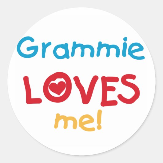 Grammie Loves Me T-shirts en geschenken Ronde Sticker (Voorkant)