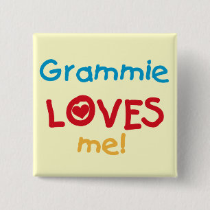 Grammie Loves Me T-shirts en geschenken Vierkante Button 5,1 Cm