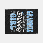 Grammie Of The Birthday Girl Snowflakes Winter Chr Fleece Deken (Voorkant (Horizontaal))