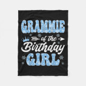 Grammie Of The Birthday Girl Snowflakes Winter Chr Fleece Deken (Voorkant)