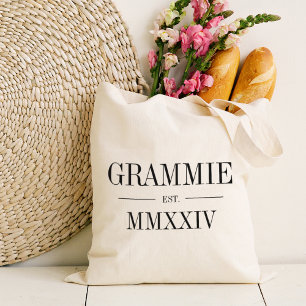 Grammie Romeins cijfer jaar vastgesteld Tote Bag