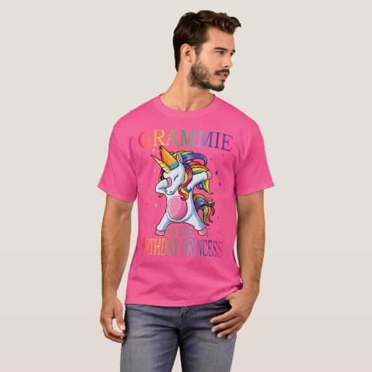 Grammie van de Birthday Princess Unicorn T-shirt (Voorkant volledig)