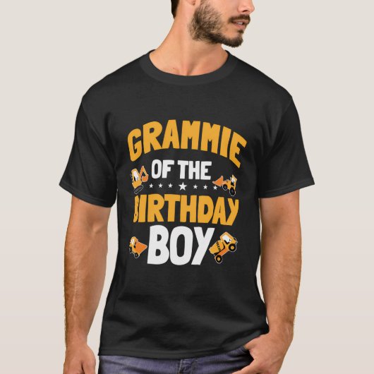 Grammie van de Verjaardagsjongen Bouwvakker BD T-shirt (Voorkant)