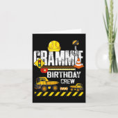 Grammie Verjaardag Crew Bouw Graafmachine Party Kaart (Voorkant)