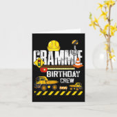 Grammie Verjaardag Crew Bouw Graafmachine Party Kaart (Gele Bloem)
