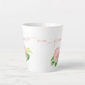 Grammie Waterverf Roos Peach Coral Pink Latte Mok (Voorkant)