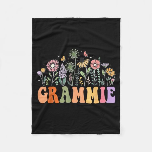 Grammie Wildflower Floral Birthday Baby Shower New Fleece Deken (Voorkant)