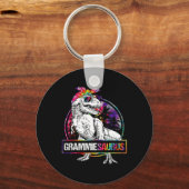 Grammiesaurus Dinosaur Grammie Saurus Bijpassende Sleutelhanger (Voorkant)