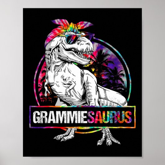 Grammiesaurus Dinosaur Grammie Saurus Matching Tie Poster (Voorkant)