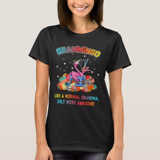 Grammingo als een normale grootmoeder die kanalise t-shirt (Voorkant)
