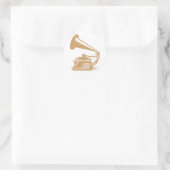 grammofoon aanpasbaar ontwerp ronde sticker (Tas)