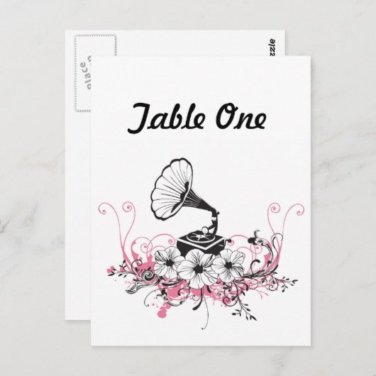  grammofoon Briefkaart (Voorkant / Achterkant)