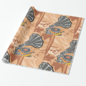 Grammofoon Cadeaupapier (Uitgerold)