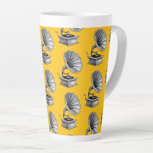 Grammofoon Latte Mok (Rechterhoek)