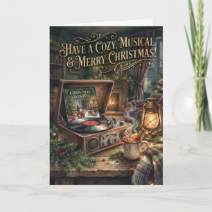 Grammofoon Muzikale Kerstkaart Kaart