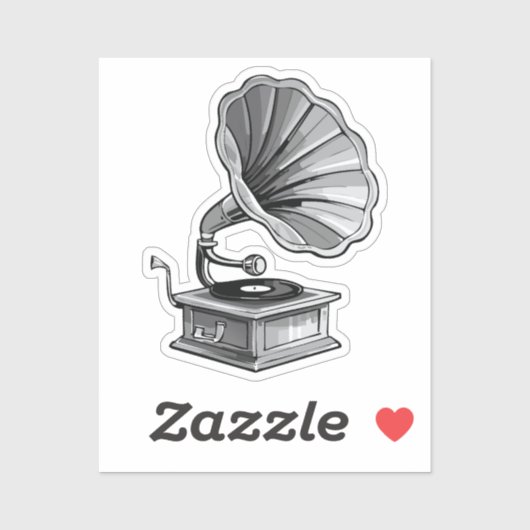 Grammofoon Sticker (Vel)