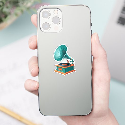 Grammofoon Sticker (Telefoon)