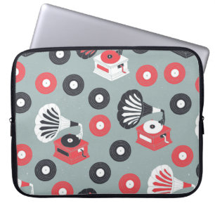 grammofoonhand naadloos getekend laptop sleeve