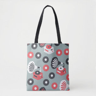  grammofoonhand naadloos getekend tote bag