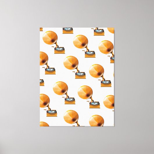 Grammofoonplaatpatroon. Canvas Afdruk (Voorkant)