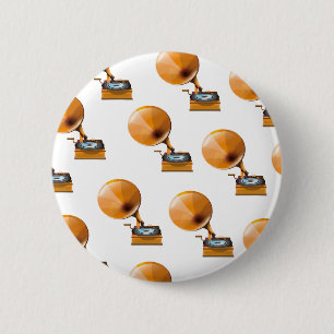 Grammofoonplaatpatroon. Ronde Button 5,7 Cm