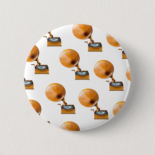 Grammofoonplaatpatroon. Ronde Button 5,7 Cm (Voorkant)
