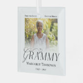 Grammy Aandenken Foto-herinnering Glas Ornament (Voorkant links)