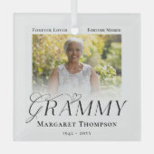 Grammy Aandenken Foto-herinnering Glas Ornament (Voorkant)