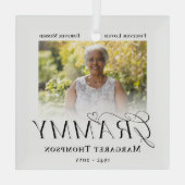 Grammy Aandenken Foto-herinnering Glas Ornament (Achterkant)