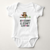 Grammy and Grampy Love Me Owl Romper (Voorkant)