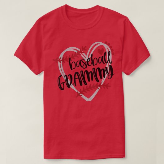 Grammy Baseball Grandma BASMA Baseball Heart Love T-shirt (Design voorkant)