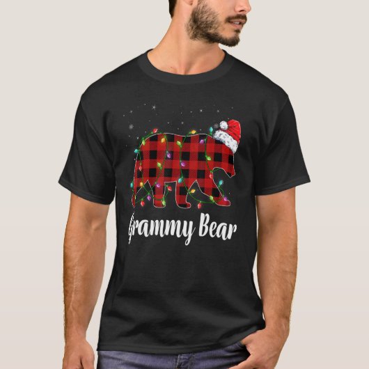 Grammy Bear Buffalo Red Plaid Matching Family Chri T-shirt (Voorkant)