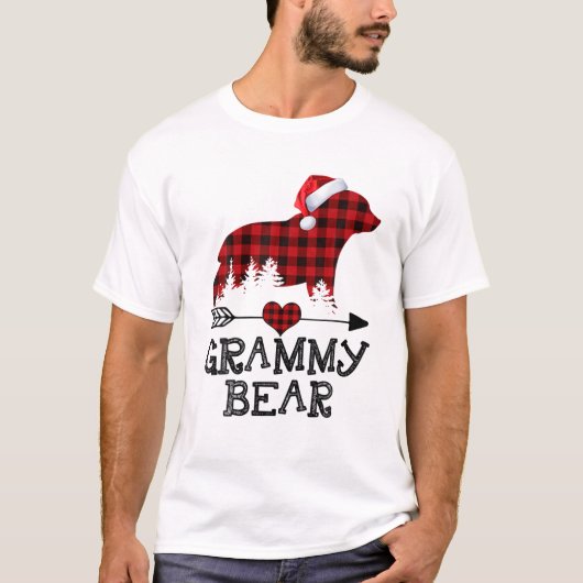 Grammy Beer Kerstmis Pajama Red Pset Buffalo Fam T-shirt (Voorkant)