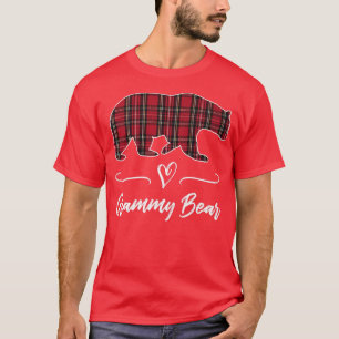 Grammy Beer Red Tartan Pset Heart Fun Grandma Gif T-shirt
