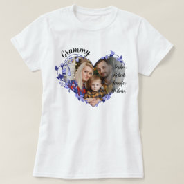 Grammy bloemhart Met Kleinkinderen Namen & Foto T-shirt