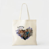 Grammy bloemhart Met Kleinkinderen Namen & Foto Tote Bag (Voorkant)