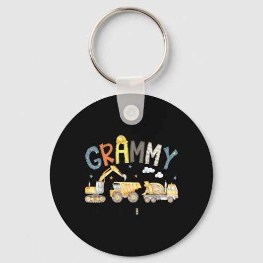 Grammy-bouwteam graafmachine verjaardagsjongen sleutelhanger (Voorkant)