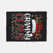 Grammy Claus Christmas Lights Pajama Family Matchi Fleece Deken (Voorkant (Horizontaal))