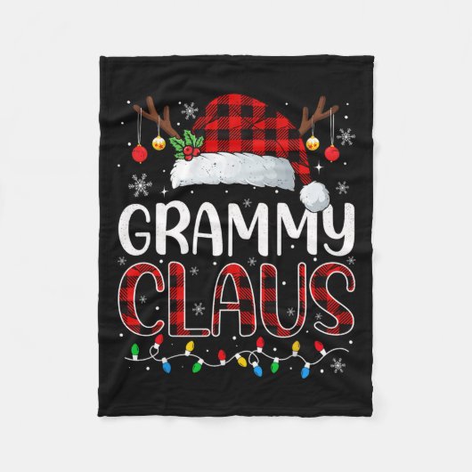 Grammy Claus Christmas Lights Pajama Family Matchi Fleece Deken (Voorkant)