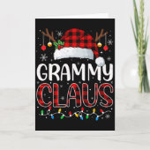 Grammy Claus Christmas Lights Pajama Family Matchi Kaart (Voorkant)
