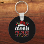 Grammy Claus Christmas Lights Pajama Family Matchi Sleutelhanger (Voorkant)