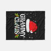 Grammy Claus Christmas Lights Santa Pajama Family  Fleece Deken (Voorkant (Horizontaal))