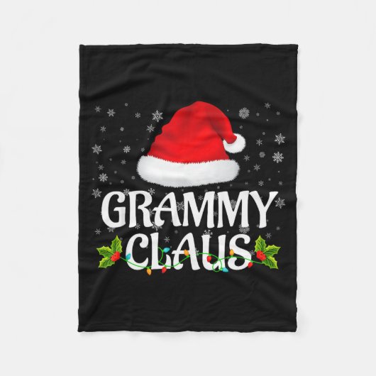 Grammy Claus Christmas Lights Santa Pajama Family  Fleece Deken (Voorkant)
