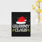Grammy Claus Christmas Lights Santa Pajama Family  Kaart (Gele Bloem)