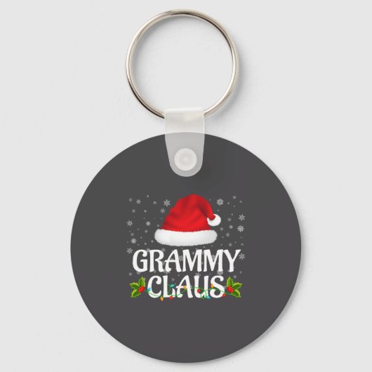Grammy Claus Christmas Lights Santa Pajama Family  Sleutelhanger (Voorkant)