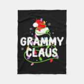 Grammy Claus Funny Christmas Lights Pajama Family  Fleece Deken (Voorkant)