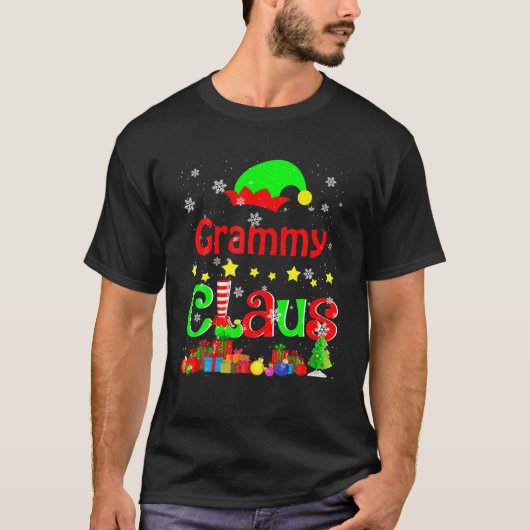 Grammy Claus Funny Kerstmis Elf Lover Matching Fa T-shirt (Voorkant)